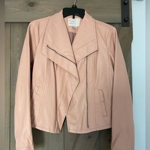 Beige-pink faux leather jacket